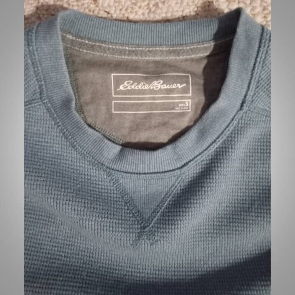 Eddie Bauer Men's blue grey long sleeve sweater size small - Picture 3 of 6